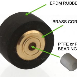 Pinch roller 13x8x2 mm brass version for cassette decks