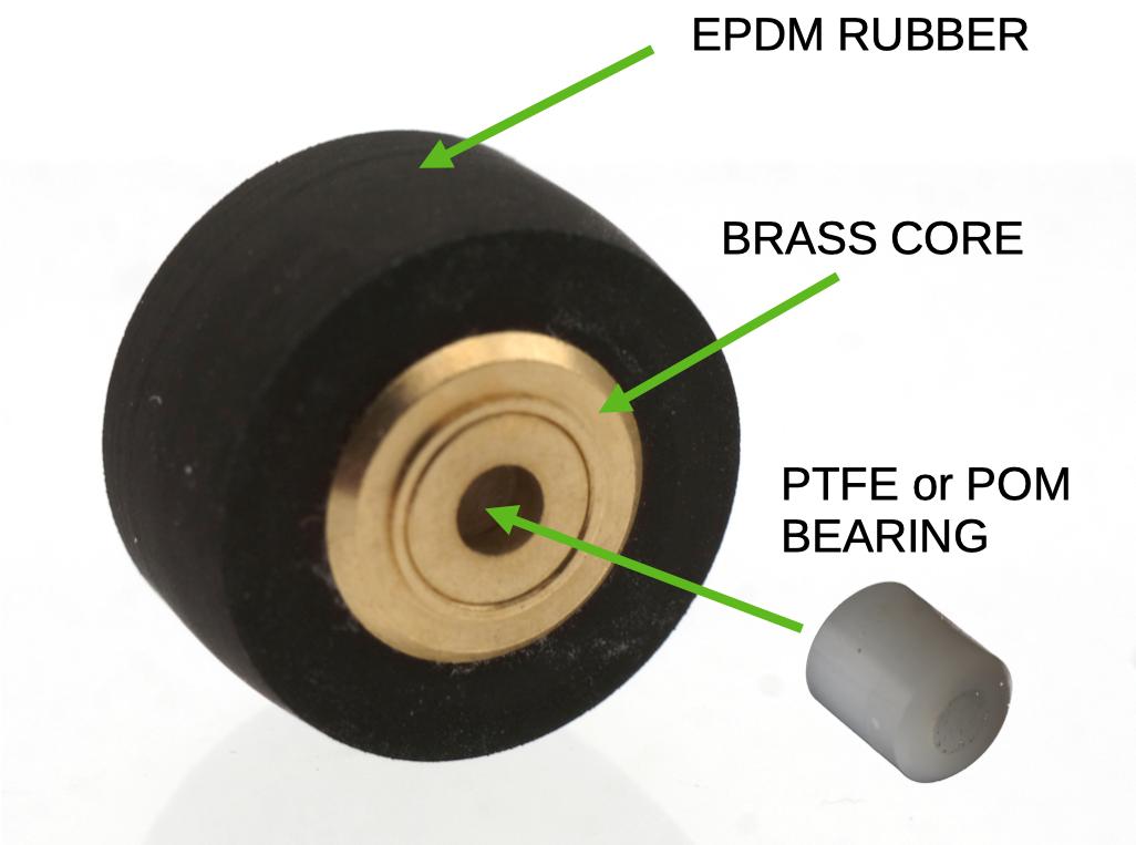 Pinch roller 13x8x2 mm brass version for cassette decks