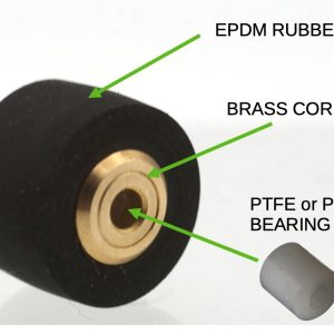 Pinch roller 11x8x2 mm brass version for cassette decks