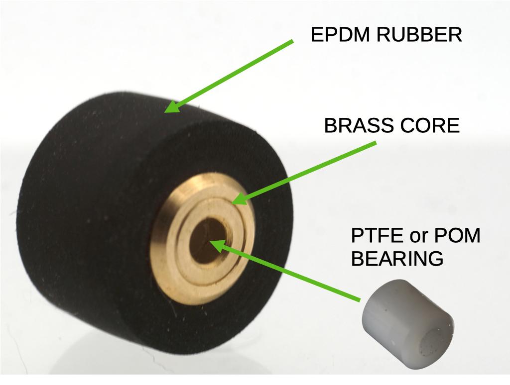 Pinch roller 11x8x2 mm brass version for cassette decks