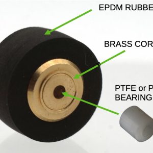 Pinch roller 13x8x1.5 mm brass version for cassette decks