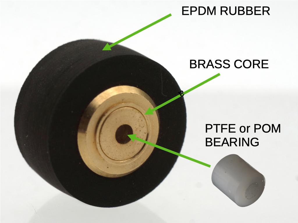 Pinch roller 13x8x1.5 mm brass version for cassette decks