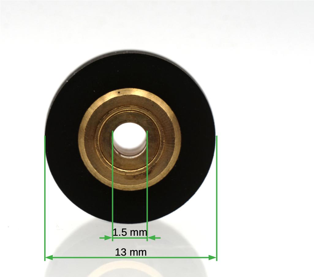 Pinch roller 13x8x1.5 mm brass version for cassette decks - Image 3
